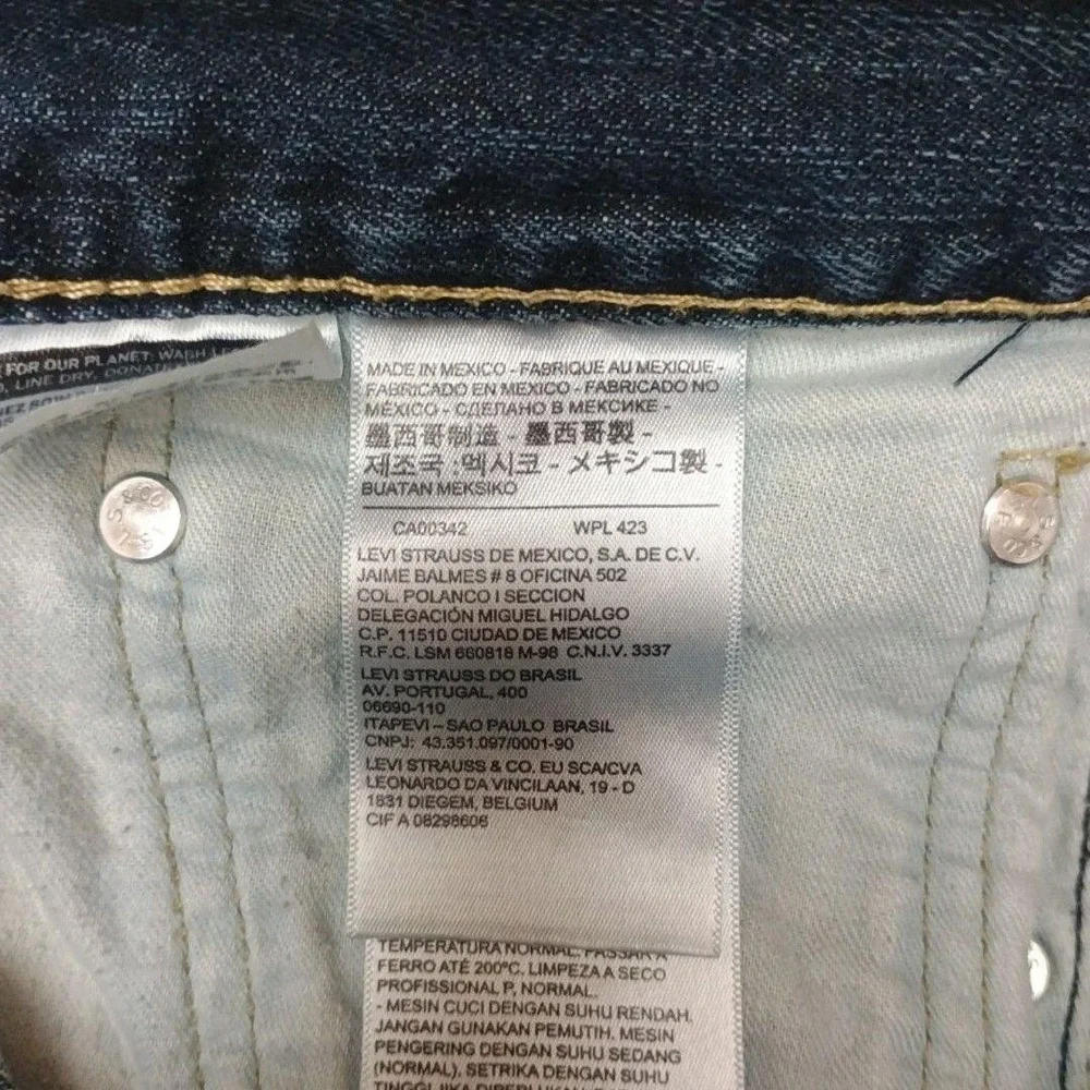 Levis 505 Jeans Mens 34x36 Blue Straight Medium Wash Denim 5-Pocket Distressed